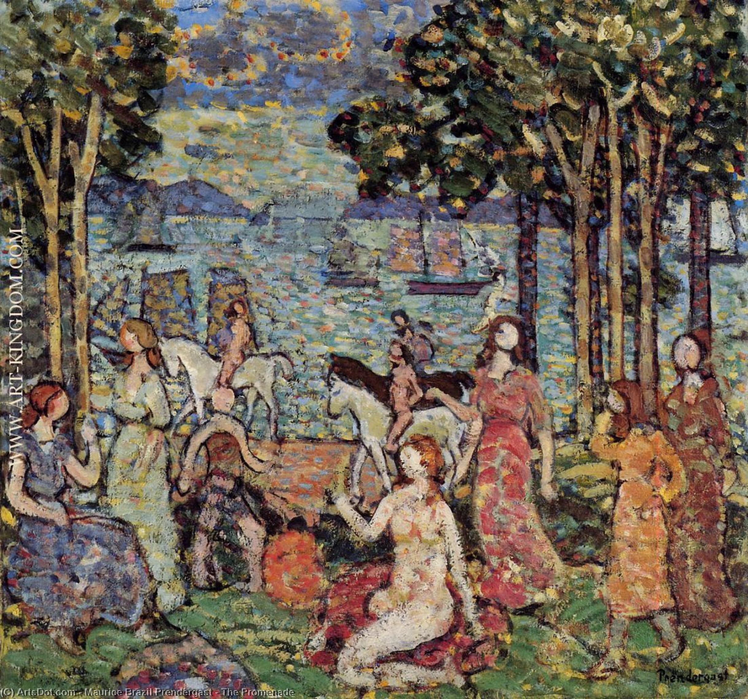Wikioo.org - The Encyclopedia of Fine Arts - Painting, Artwork by Maurice Brazil Prendergast - The Promenade