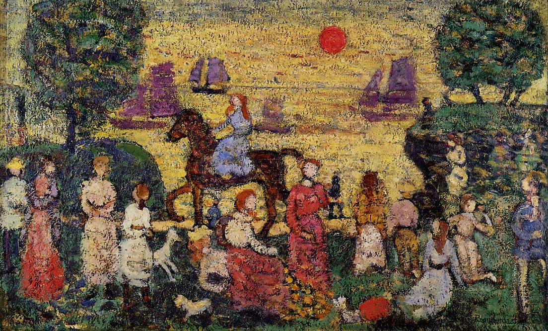 Wikioo.org - The Encyclopedia of Fine Arts - Painting, Artwork by Maurice Brazil Prendergast - Sunset and Sea Fog