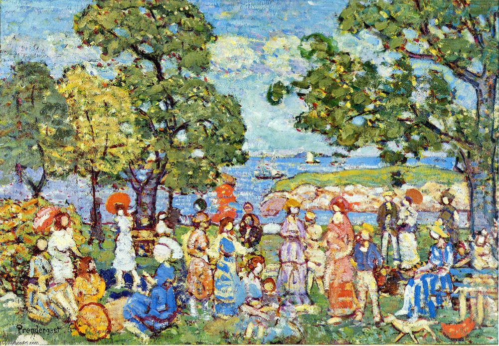 Wikioo.org - The Encyclopedia of Fine Arts - Painting, Artwork by Maurice Brazil Prendergast - The Promenade
