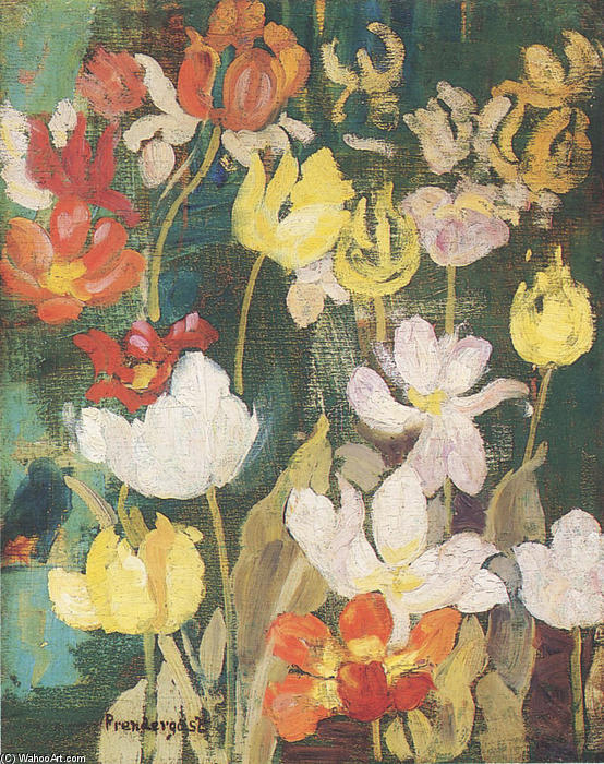 Wikioo.org – L'Encyclopédie des Beaux Arts - Peinture, Oeuvre de Maurice Brazil Prendergast - fleurs de printemps