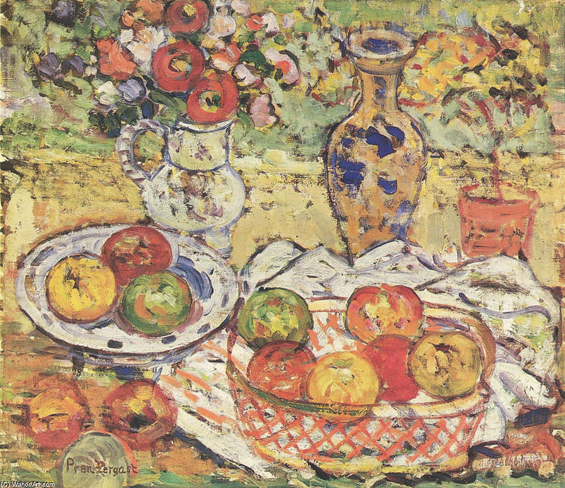 Wikioo.org - The Encyclopedia of Fine Arts - Painting, Artwork by Maurice Brazil Prendergast - Still Life With Apples