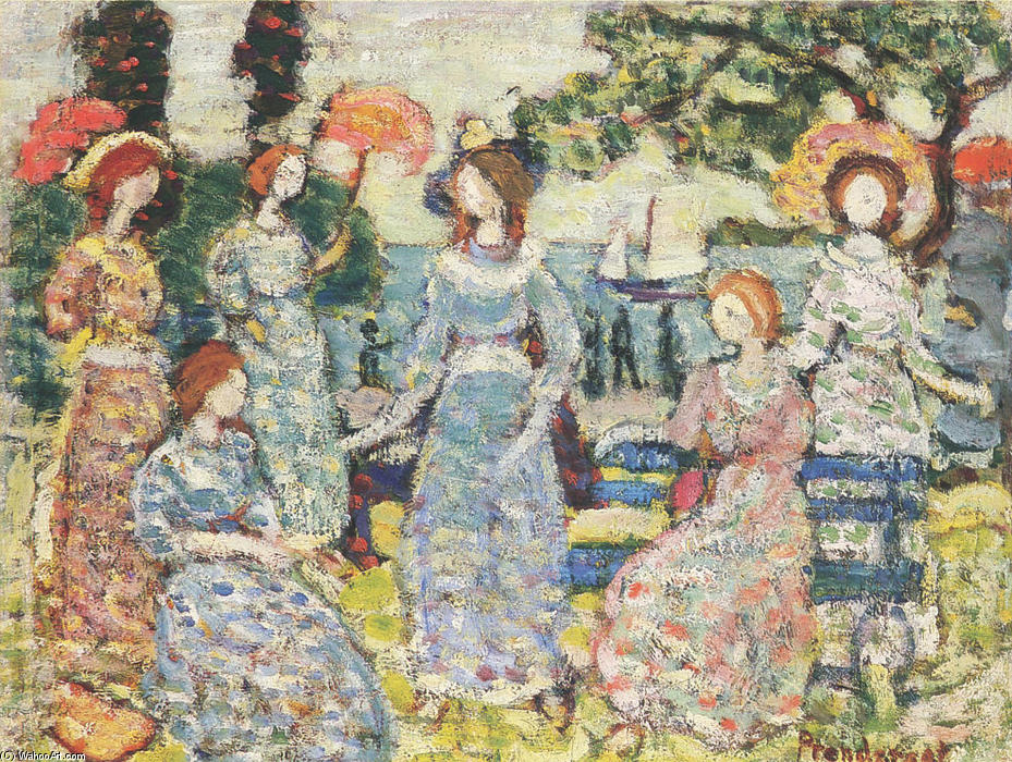 Wikioo.org - The Encyclopedia of Fine Arts - Painting, Artwork by Maurice Brazil Prendergast - The Grove