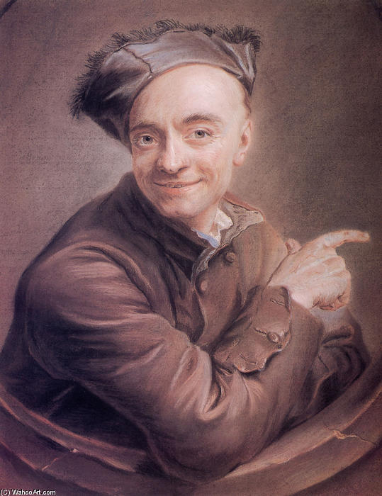 Wikoo.org - موسوعة الفنون الجميلة - اللوحة، العمل الفني Maurice Quentin De La Tour - Self-Portrait with the bull's-eye