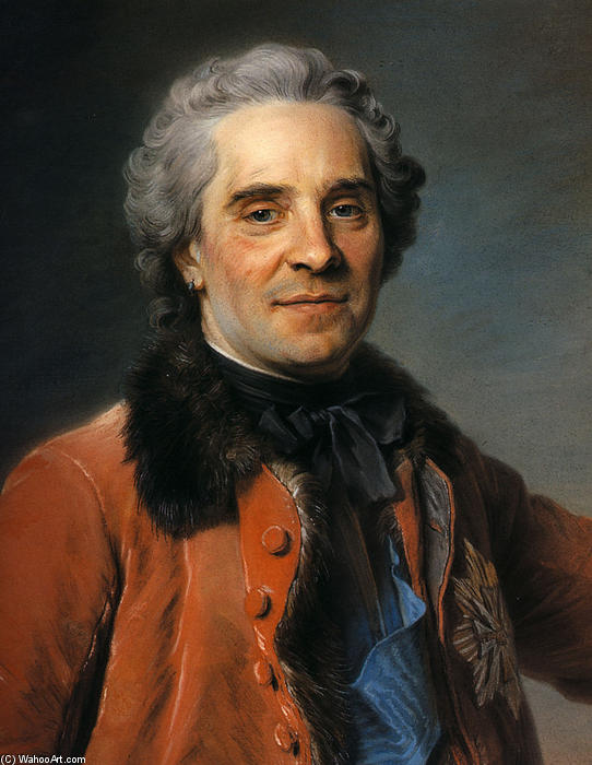 WikiOO.org - Encyclopedia of Fine Arts - Målning, konstverk Maurice Quentin De La Tour - Portrait of Maurice of Saxony