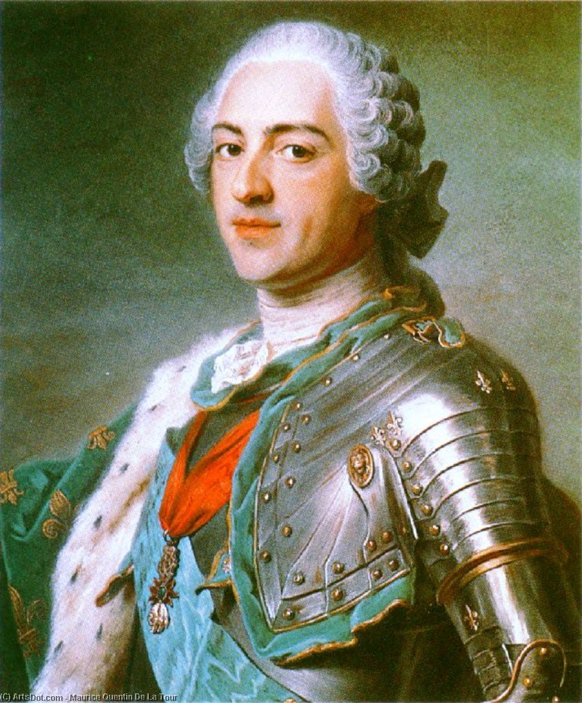 Wikoo.org - موسوعة الفنون الجميلة - اللوحة، العمل الفني Maurice Quentin De La Tour - Louis XV of France