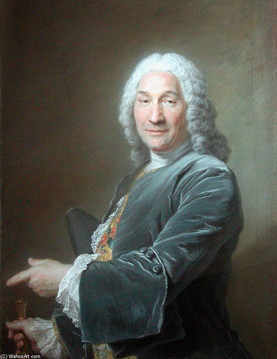 Wikioo.org - The Encyclopedia of Fine Arts - Painting, Artwork by Maurice Quentin De La Tour - Portrait of René Frémin, Sculptor