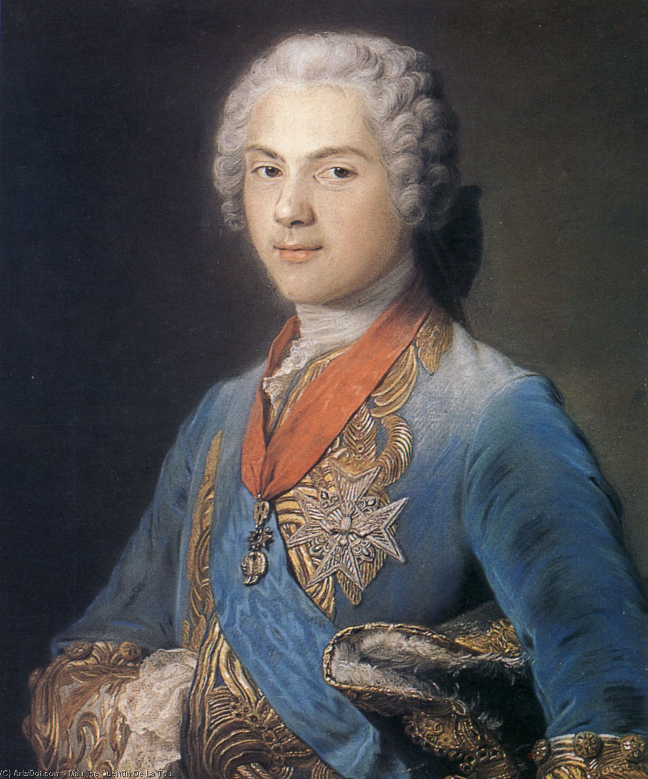 Wikioo.org - The Encyclopedia of Fine Arts - Painting, Artwork by Maurice Quentin De La Tour - Louis of France, Dauphin, son of Louis XV