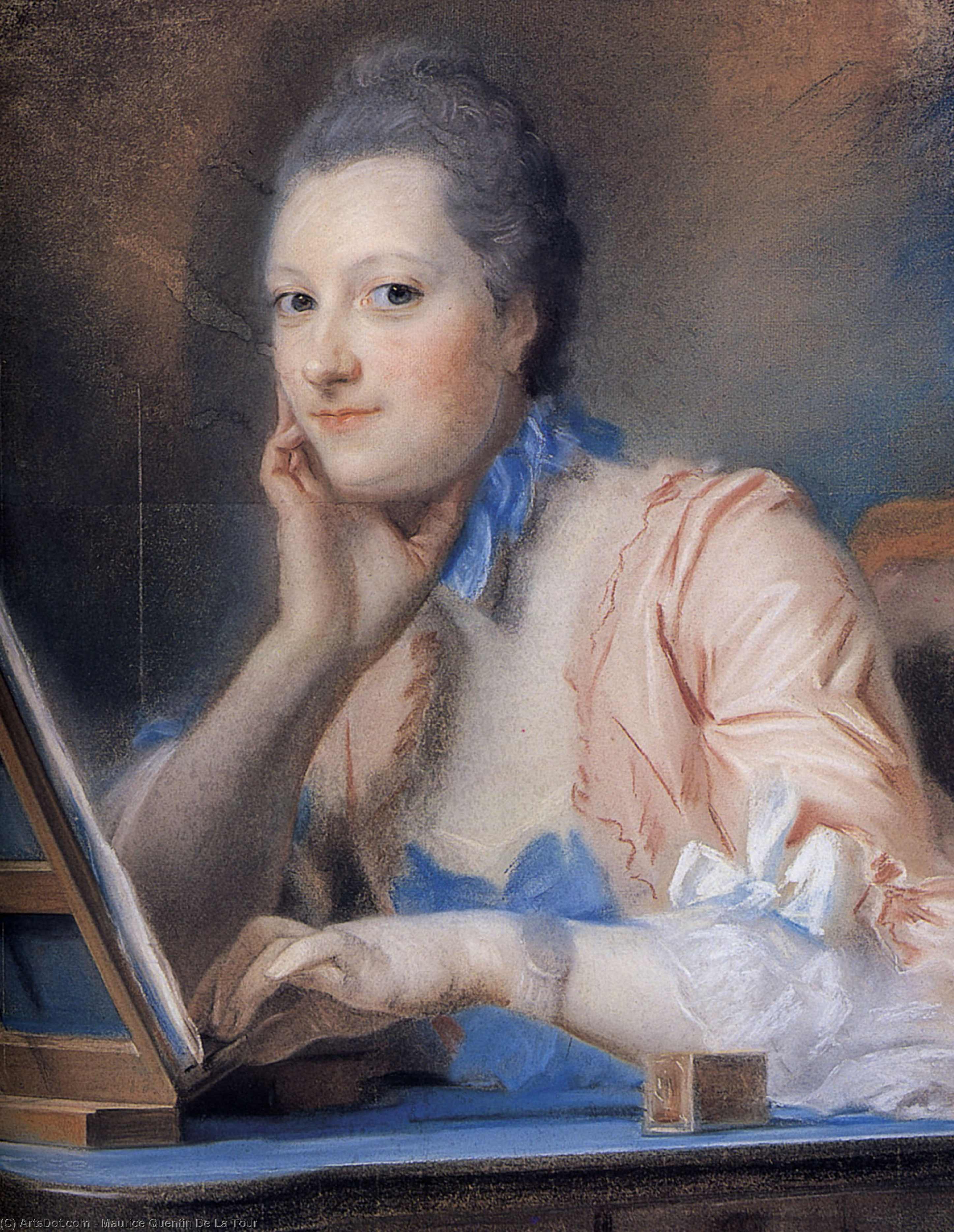 WikiOO.org - Enciklopedija likovnih umjetnosti - Slikarstvo, umjetnička djela Maurice Quentin De La Tour - Madame de La Poupliniere