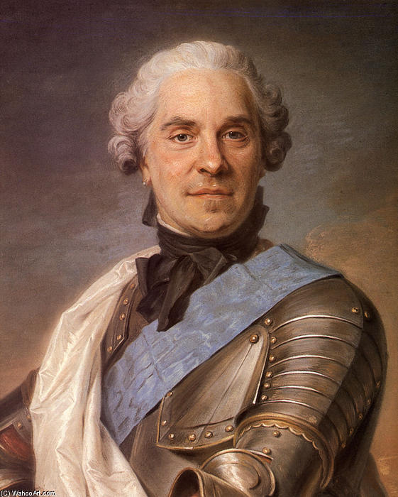 Wikoo.org - موسوعة الفنون الجميلة - اللوحة، العمل الفني Maurice Quentin De La Tour - Portrait of Maurice of Saxony