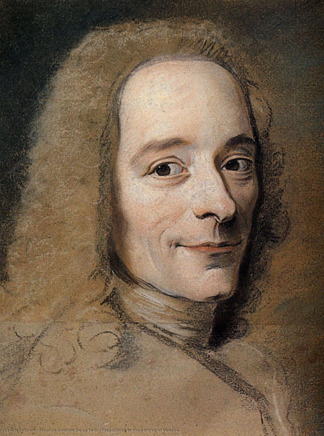 Wikioo.org – L'Encyclopédie des Beaux Arts - Peinture, Oeuvre de Maurice Quentin De La Tour - Préparation à l portrait de Voltaire