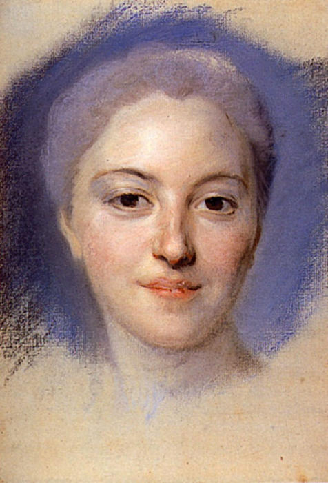 Wikioo.org – L'Encyclopédie des Beaux Arts - Peinture, Oeuvre de Maurice Quentin De La Tour - étude pour Portrait à de ignoré de femme