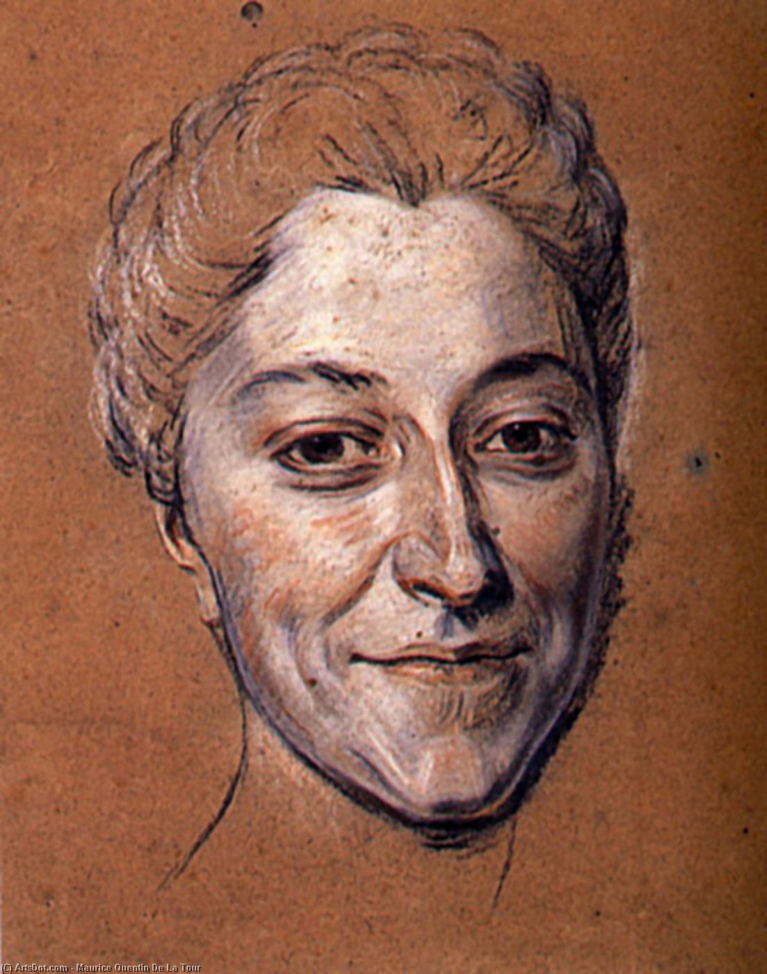 Wikioo.org - The Encyclopedia of Fine Arts - Painting, Artwork by Maurice Quentin De La Tour - Study for portrait of unknown woman