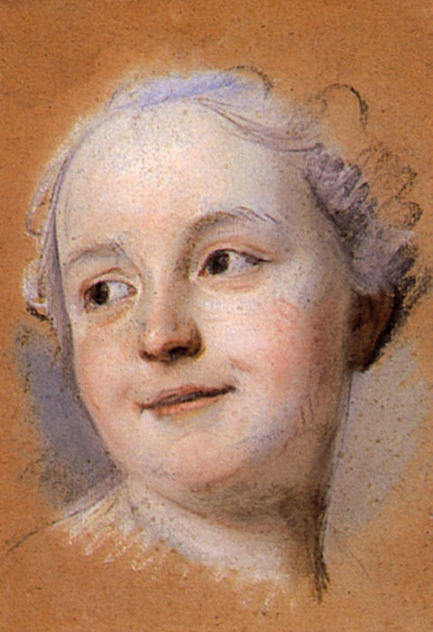 Wikioo.org - The Encyclopedia of Fine Arts - Painting, Artwork by Maurice Quentin De La Tour - Study for portrait of unknown woman