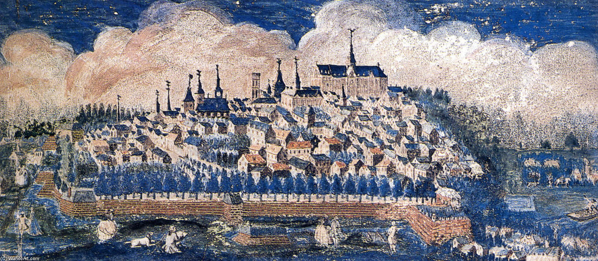 Wikioo.org - The Encyclopedia of Fine Arts - Painting, Artwork by Maurice Quentin De La Tour - View of the City Saint-Quentin