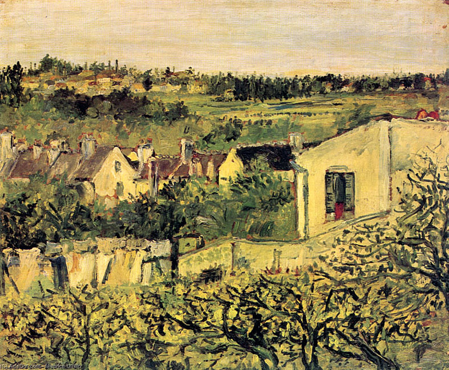 Wikioo.org - The Encyclopedia of Fine Arts - Painting, Artwork by Maurice Utrillo - La Butte Pinson