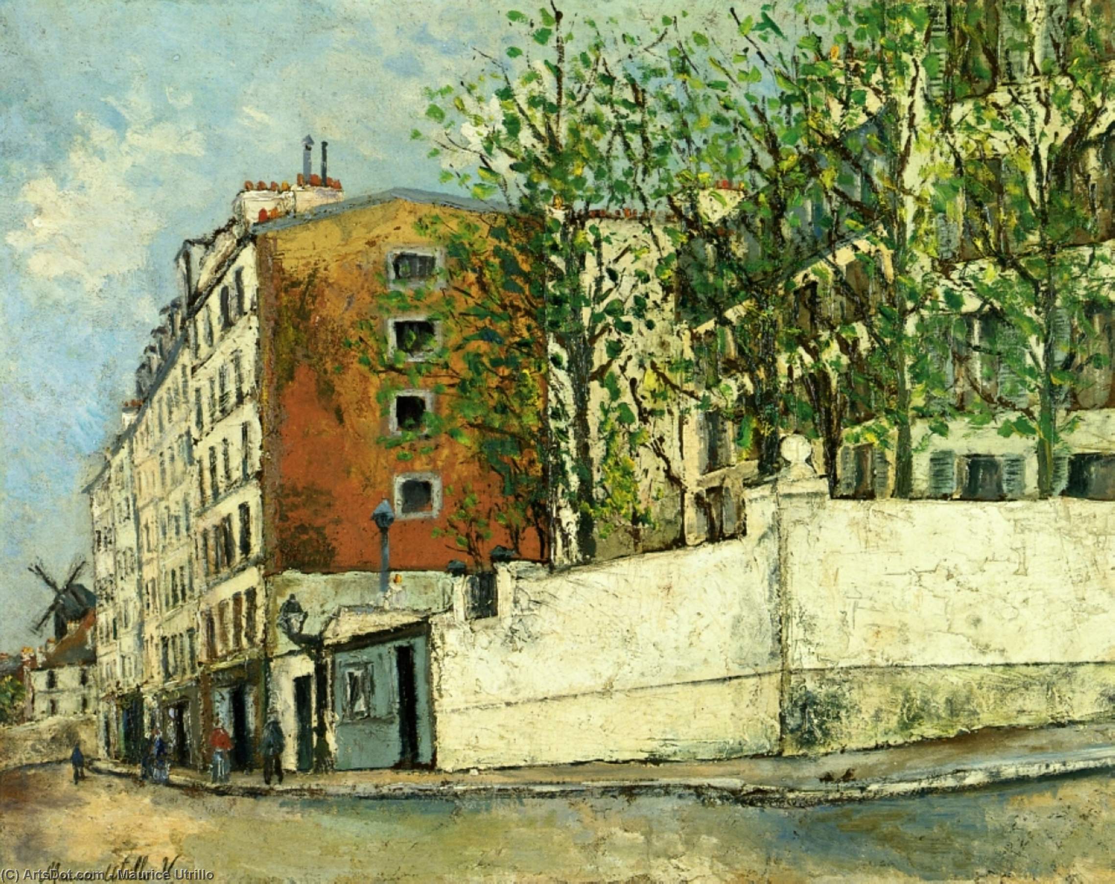 WikiOO.org – 美術百科全書 - 繪畫，作品 Maurice Utrillo - Orchampt 街附近 蒙马特