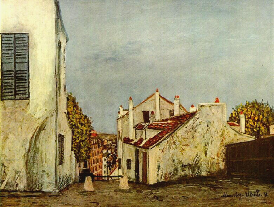 Wikioo.org - The Encyclopedia of Fine Arts - Painting, Artwork by Maurice Utrillo - Houses in Montmartre