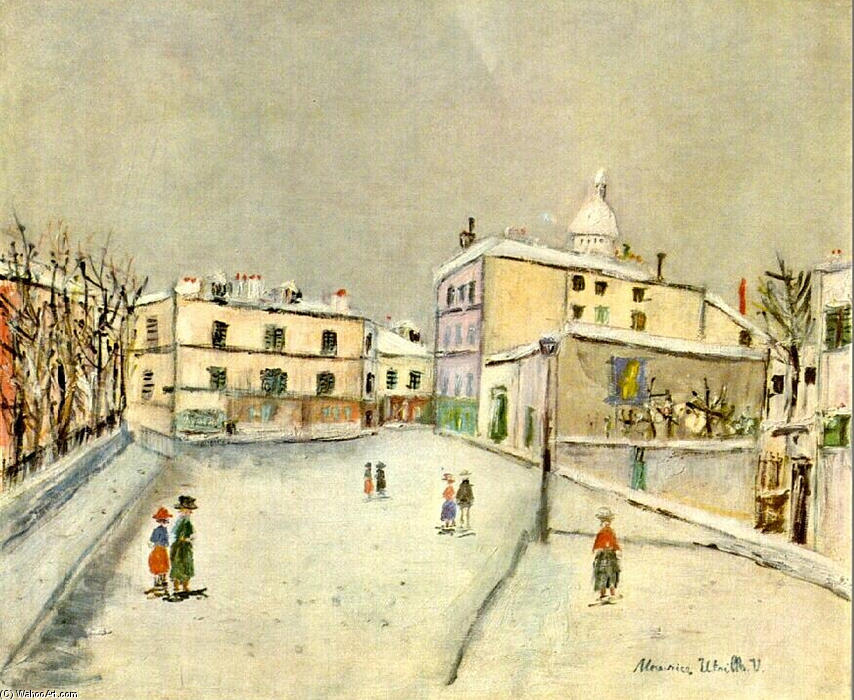 Wikioo.org - The Encyclopedia of Fine Arts - Painting, Artwork by Maurice Utrillo - Snow over Montmartre