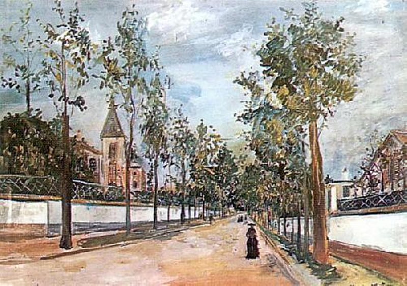 WikiOO.org - Encyclopedia of Fine Arts - Maalaus, taideteos Maurice Utrillo - Suburban Road