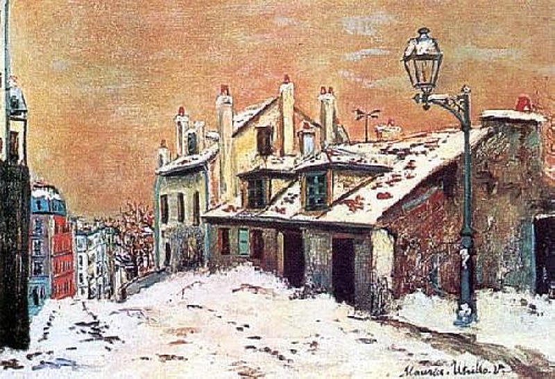 WikiOO.org – 美術百科全書 - 繪畫，作品 Maurice Utrillo - 冬天 场景