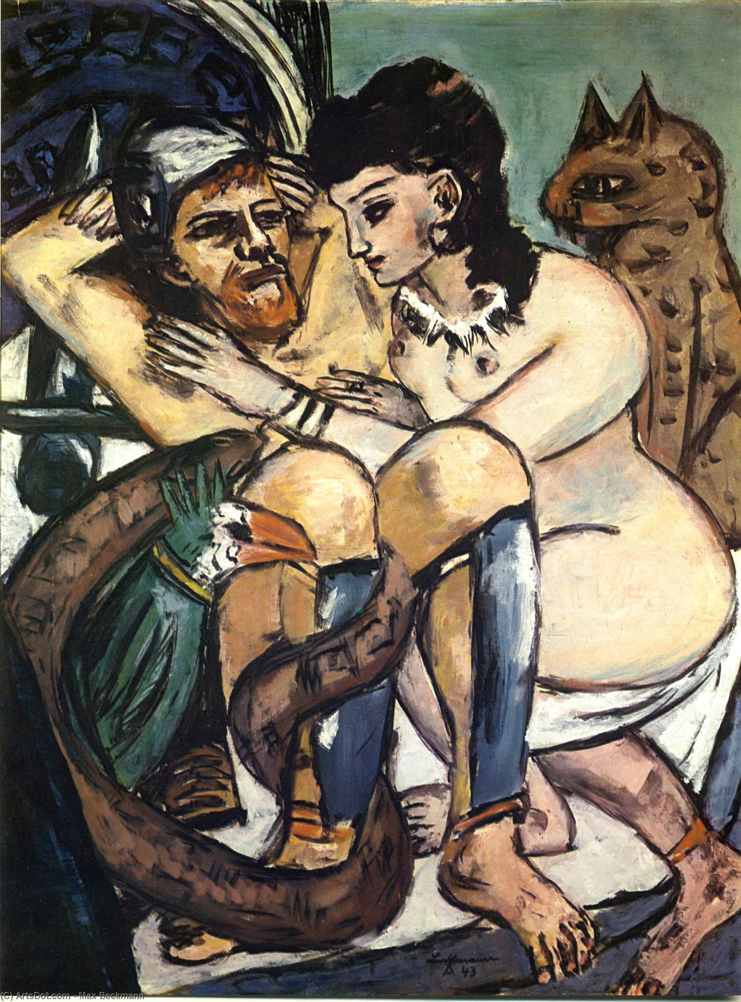 WikiOO.org - אנציקלופדיה לאמנויות יפות - ציור, יצירות אמנות Max Beckmann - Odysseus and Calypso