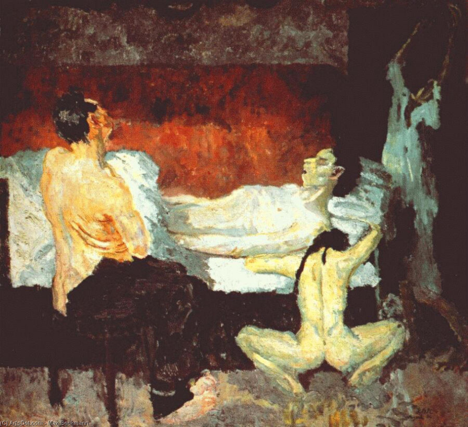 Wikioo.org – L'Encyclopédie des Beaux Arts - Peinture, Oeuvre de Max Beckmann - grande scène d'agonie