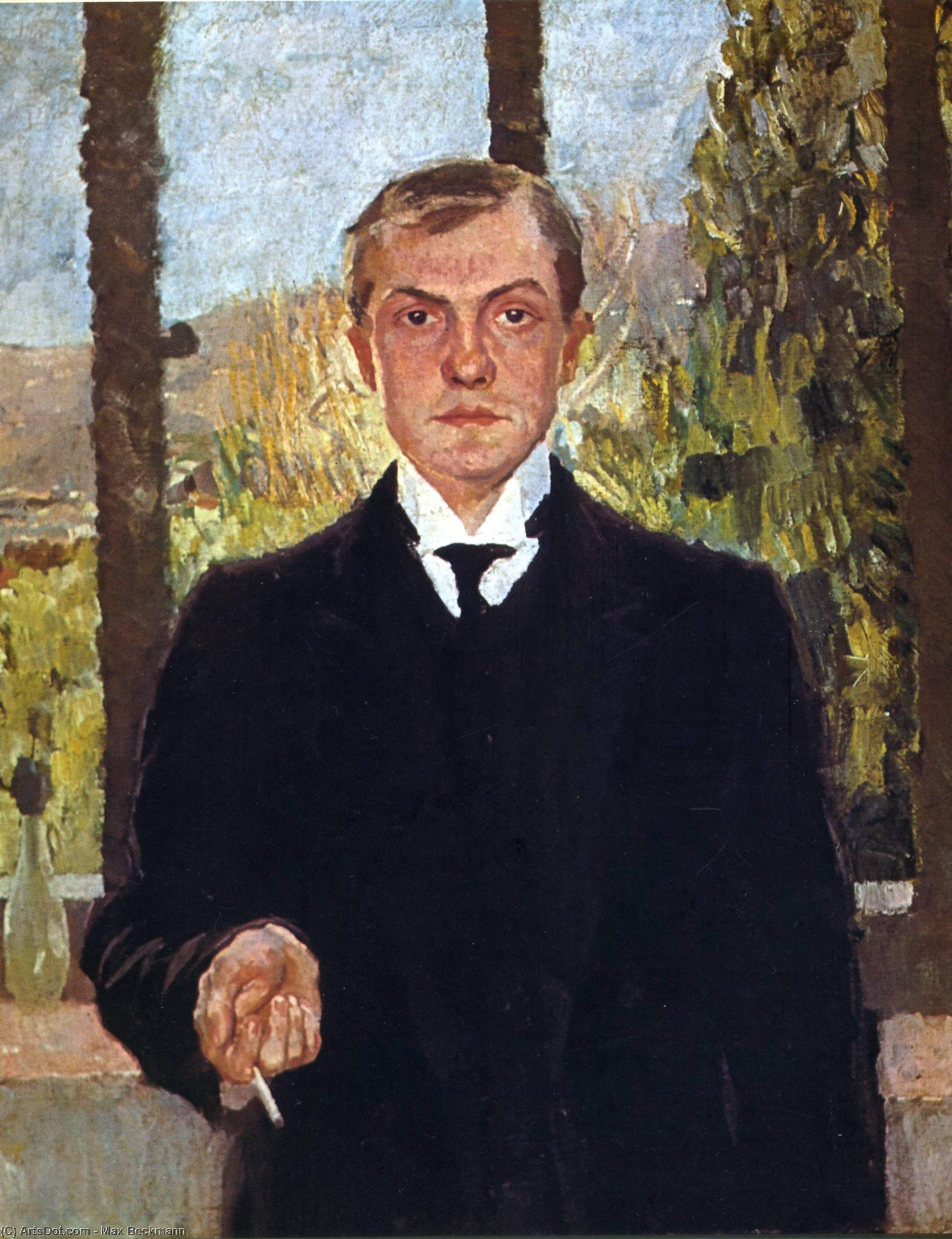 Wikioo.org - The Encyclopedia of Fine Arts - Painting, Artwork by Max Beckmann - Self-Portrait in Florence