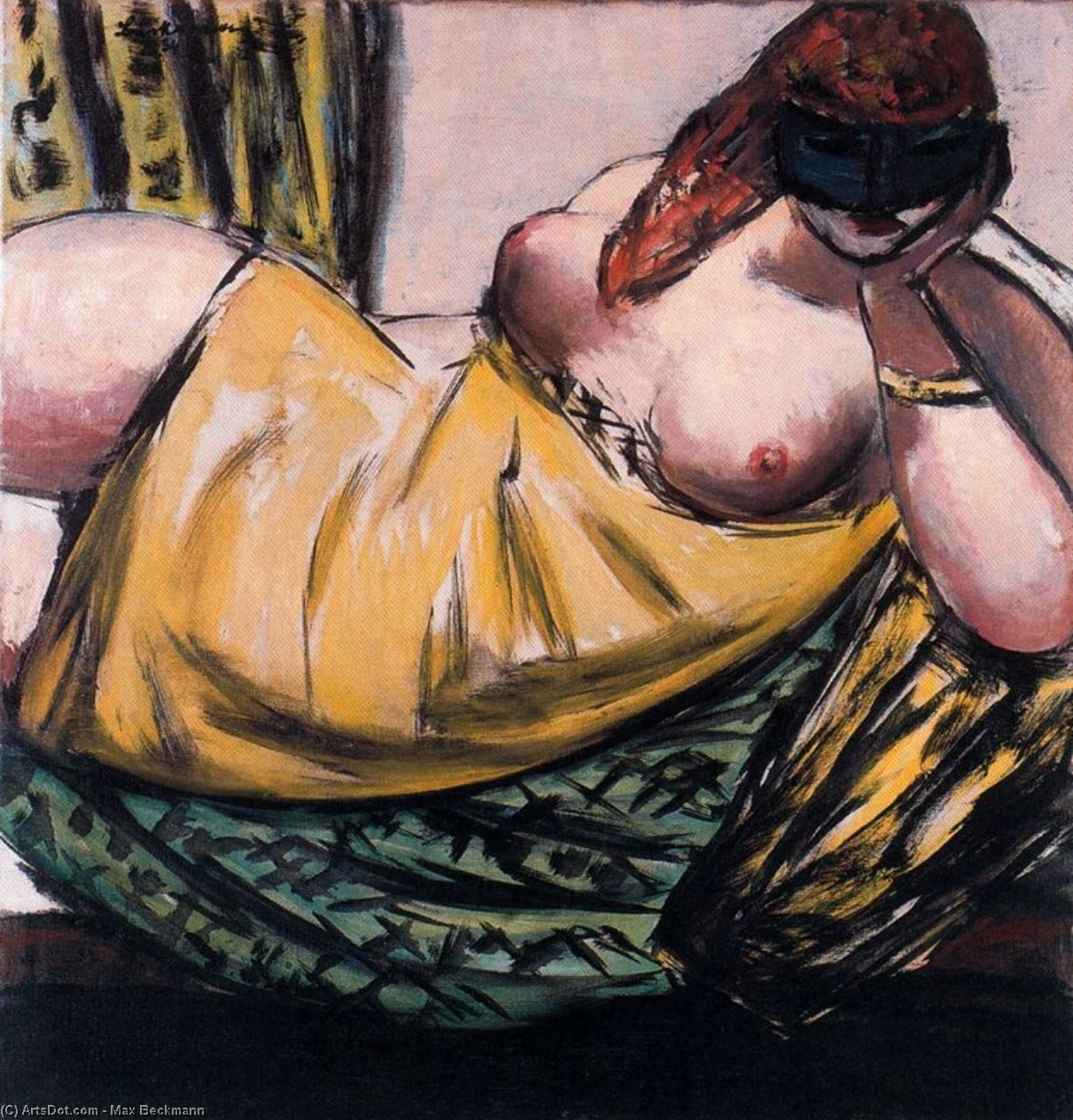Wikioo.org – La Enciclopedia de las Bellas Artes - Pintura, Obras de arte de Max Beckmann - Alfi enestado Máscara