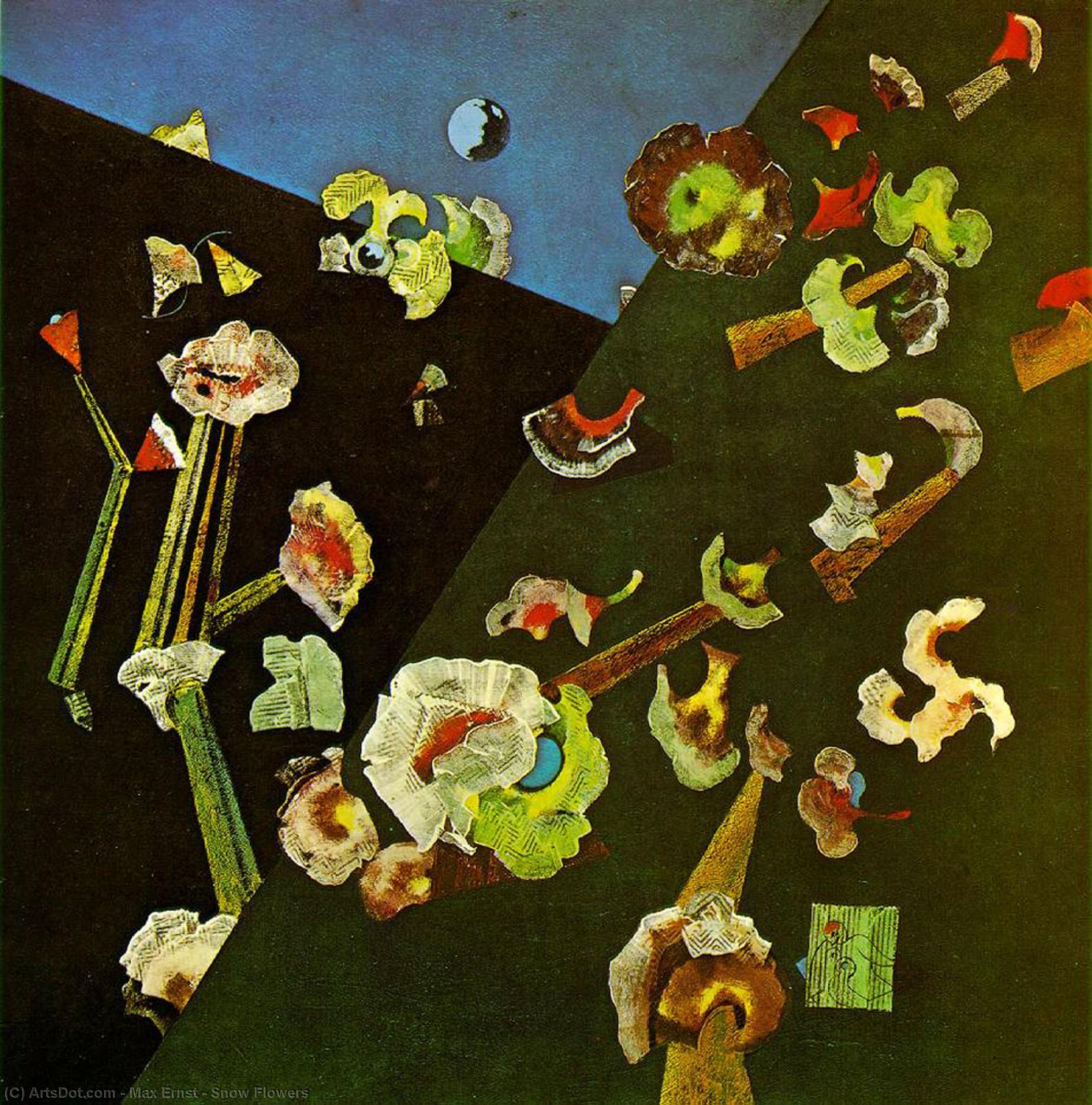 Wikoo.org - موسوعة الفنون الجميلة - اللوحة، العمل الفني Max Ernst - Snow Flowers
