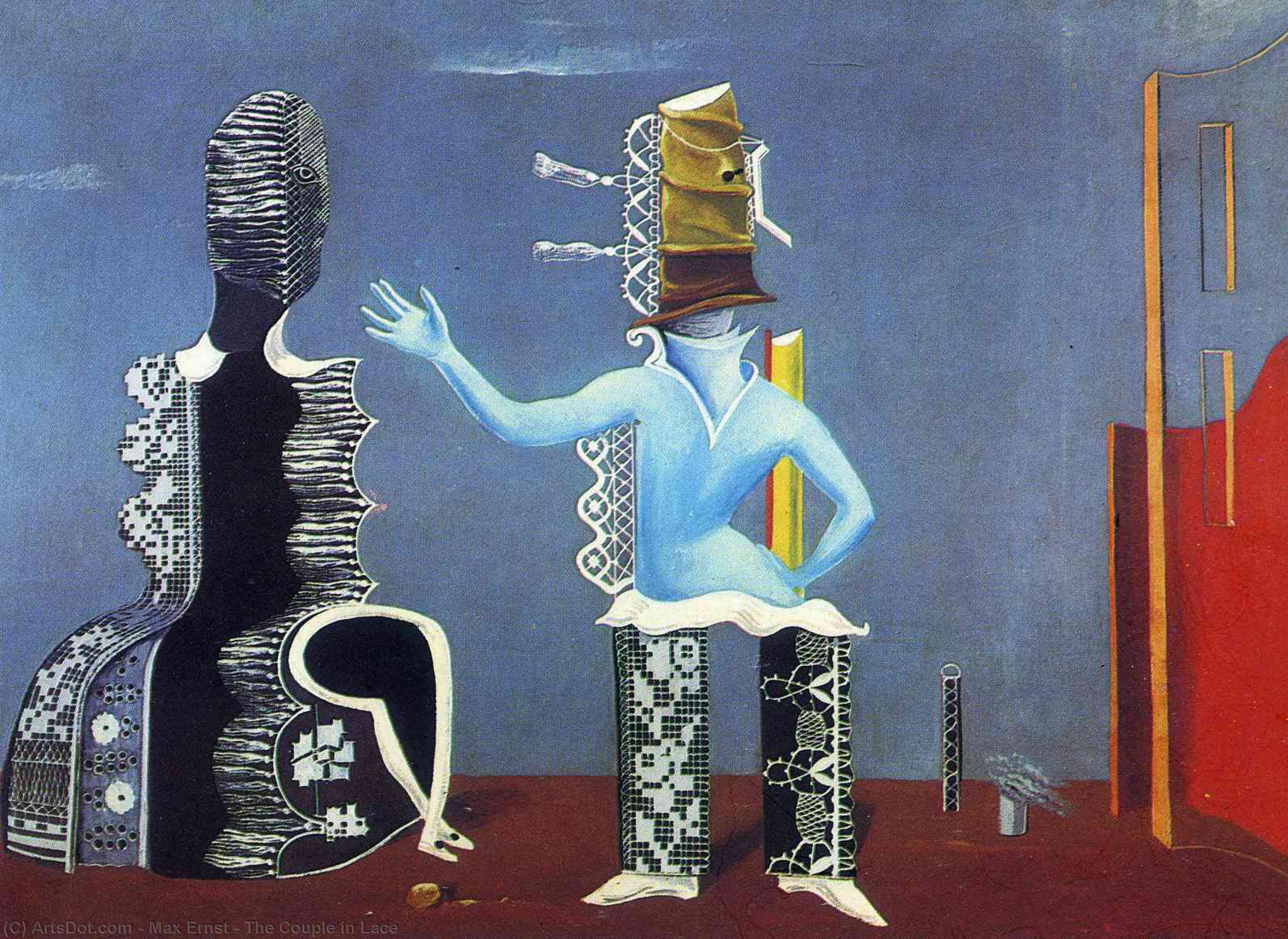 WikiOO.org - Encyclopedia of Fine Arts - Målning, konstverk Max Ernst - The Couple in Lace