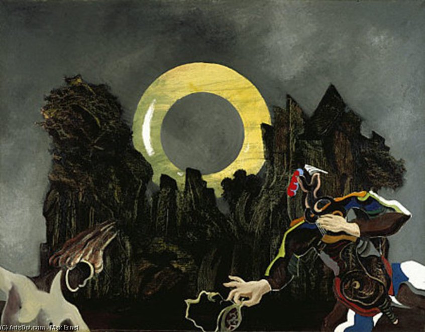 Wikioo.org - The Encyclopedia of Fine Arts - Painting, Artwork by Max Ernst - Max Ernst Showing a Young Girl the Head of his Father