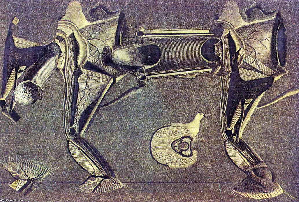 Wikoo.org - موسوعة الفنون الجميلة - اللوحة، العمل الفني Max Ernst - A little sick horse's leg