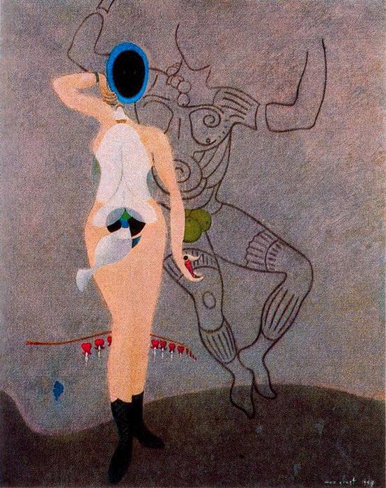 Wikoo.org - موسوعة الفنون الجميلة - اللوحة، العمل الفني Max Ernst - The Return of the Beautiful Gardener (Homage to women)