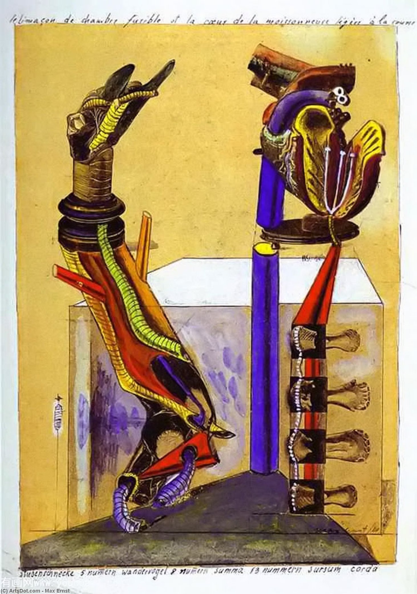 WikiOO.org – 美術百科全書 - 繪畫，作品 Max Ernst - 的 弹头  房间