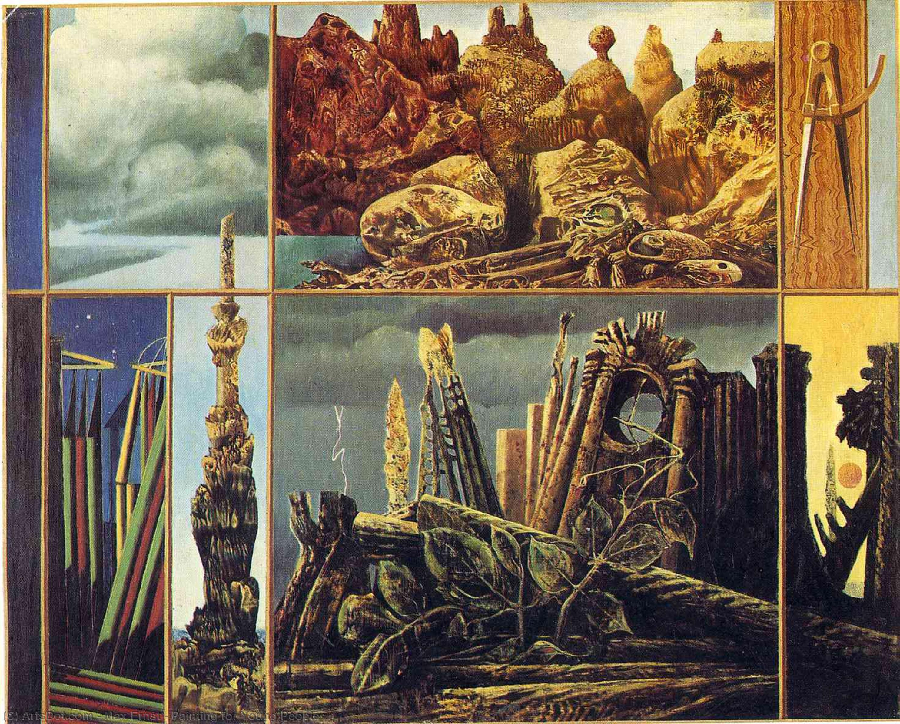 WikiOO.org - Encyclopedia of Fine Arts - Maalaus, taideteos Max Ernst - Painting for Young People
