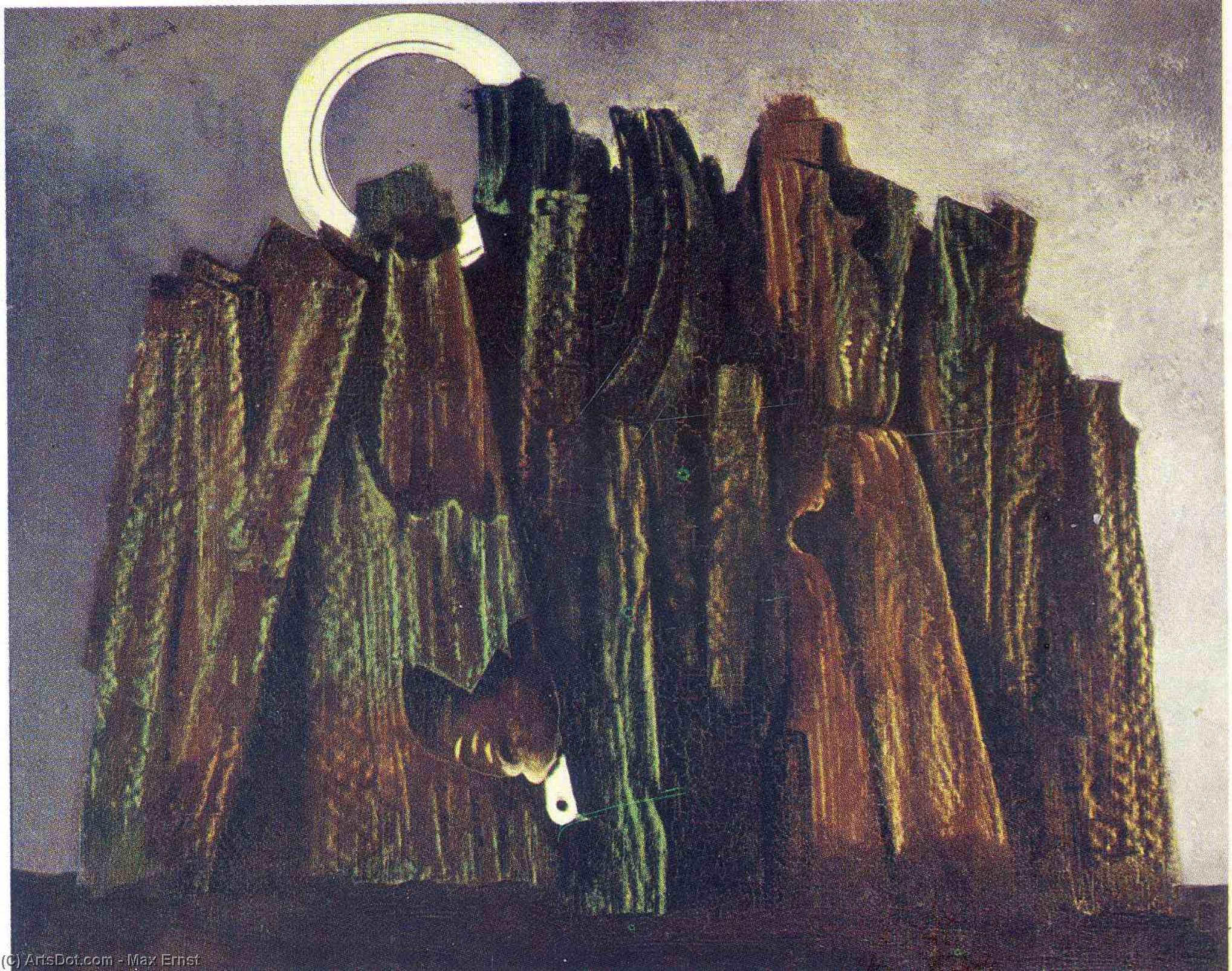 WikiOO.org - Encyclopedia of Fine Arts - Lukisan, Artwork Max Ernst - Dark forest and bird