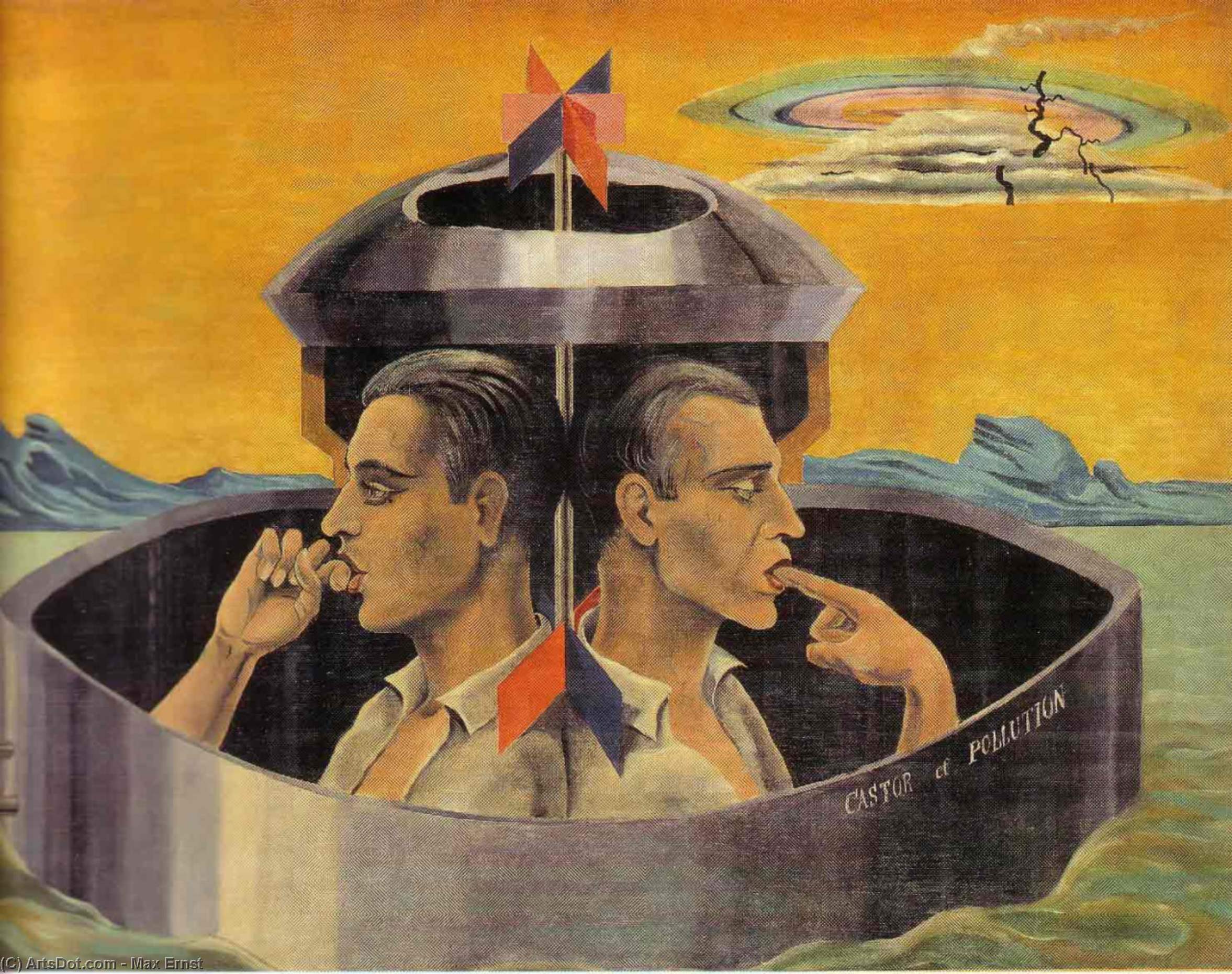 Wikioo.org - The Encyclopedia of Fine Arts - Painting, Artwork by Max Ernst - Castor and Pollution