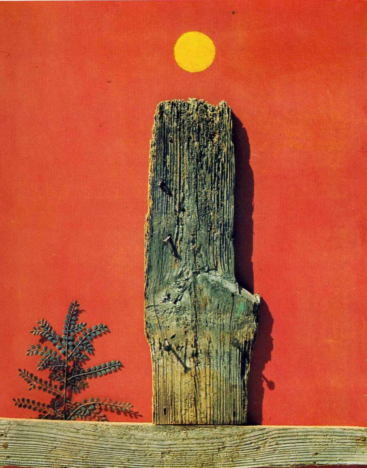 Wikoo.org - موسوعة الفنون الجميلة - اللوحة، العمل الفني Max Ernst - Red Forest