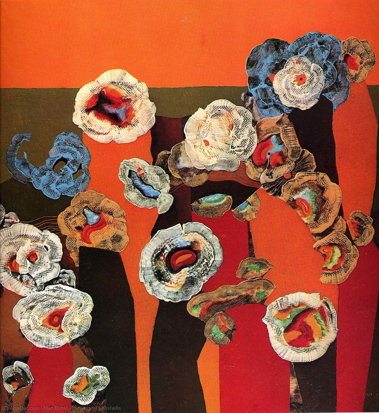 Wikioo.org – La Enciclopedia de las Bellas Artes - Pintura, Obras de arte de Max Ernst - flores todaclasede  conchas marinas