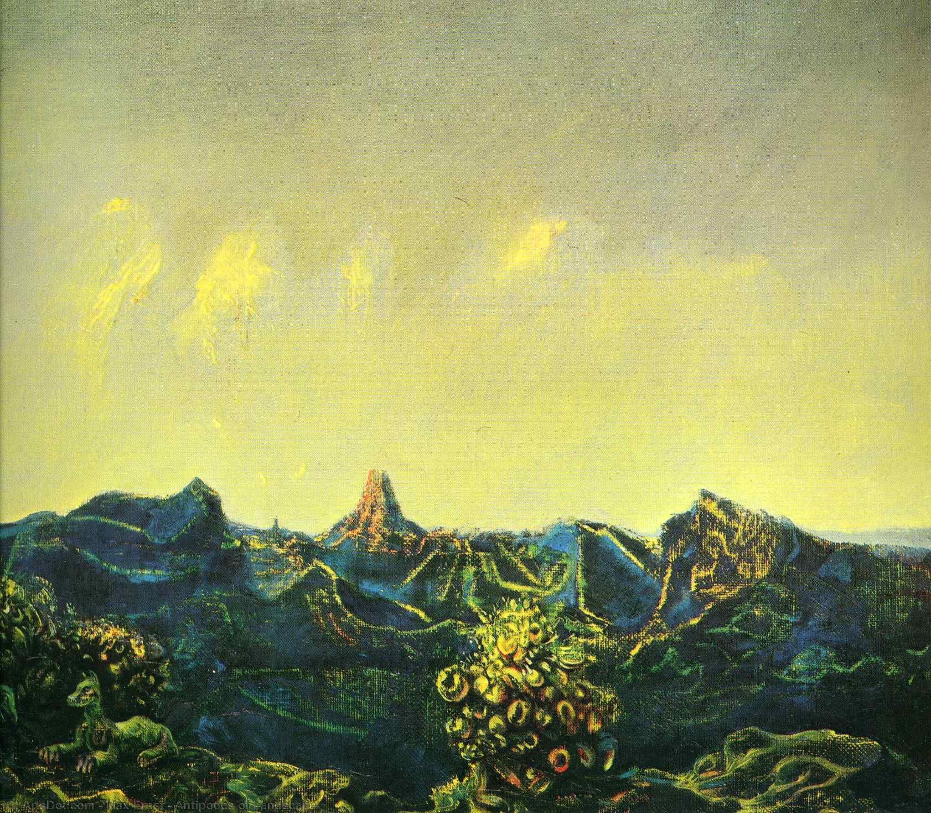 Wikioo.org - The Encyclopedia of Fine Arts - Painting, Artwork by Max Ernst - Antipodes of Landscape