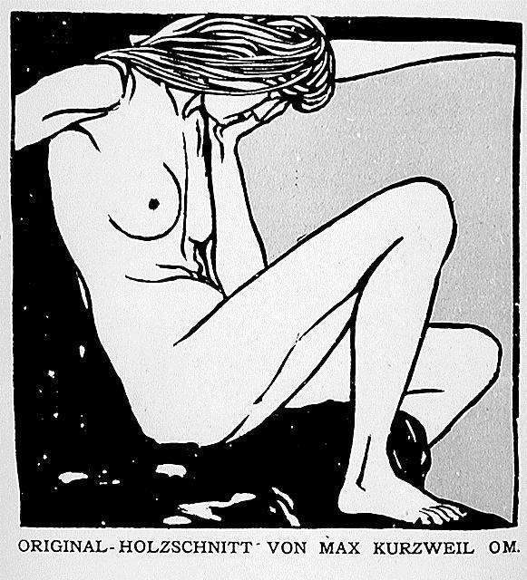 WikiOO.org - Encyclopedia of Fine Arts - Maľba, Artwork Maximilian Franz Viktor Zdenko Marie Kurzweil - Seated nude facing right and meditating