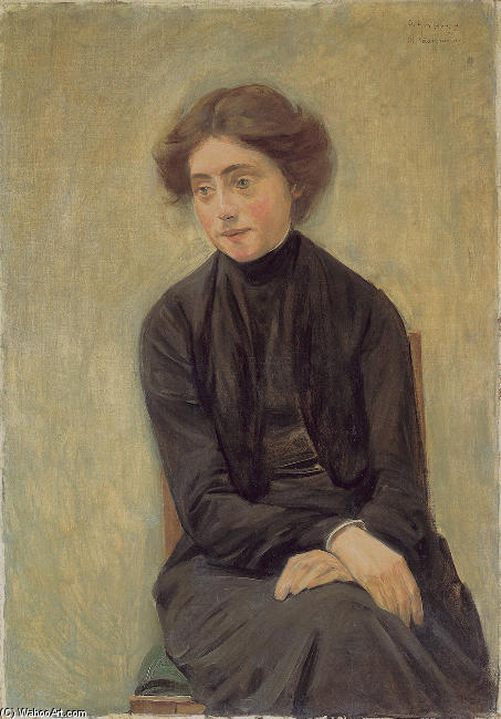 Wikioo.org - The Encyclopedia of Fine Arts - Painting, Artwork by Max Liebermann - Portrait of Miss Hedwig Ruetz