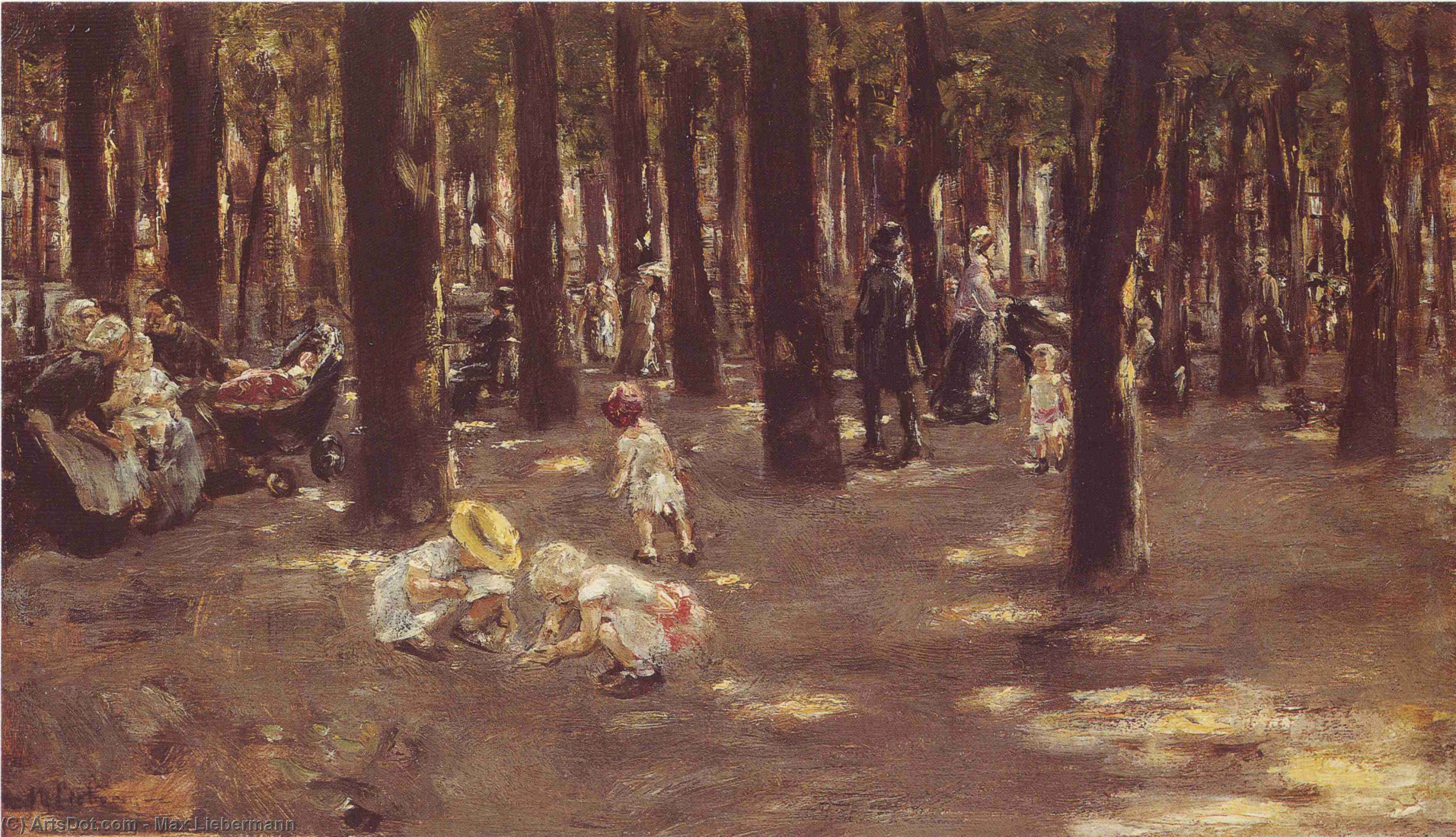 Wikioo.org - The Encyclopedia of Fine Arts - Painting, Artwork by Max Liebermann - Children's playground in Tiergarten park in Berlin