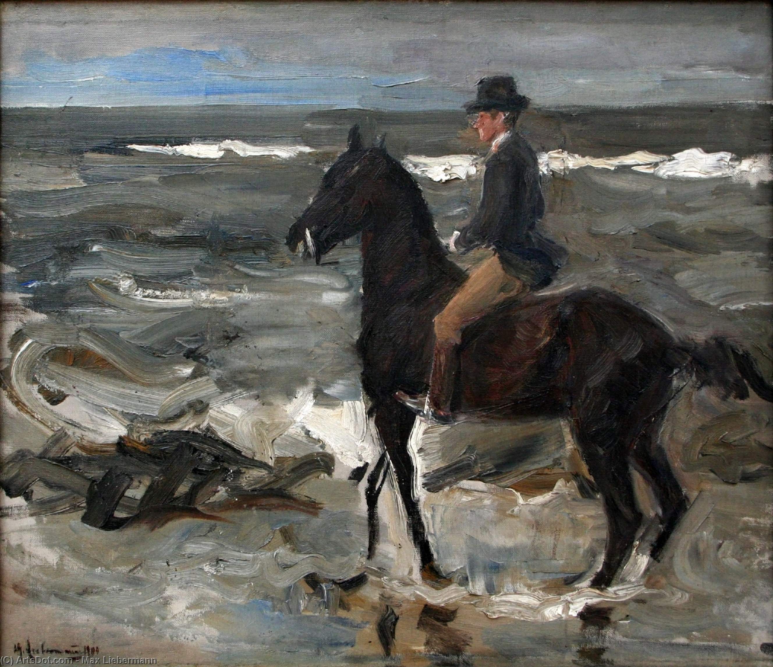 Wikioo.org - The Encyclopedia of Fine Arts - Painting, Artwork by Max Liebermann - Rider on the Beach