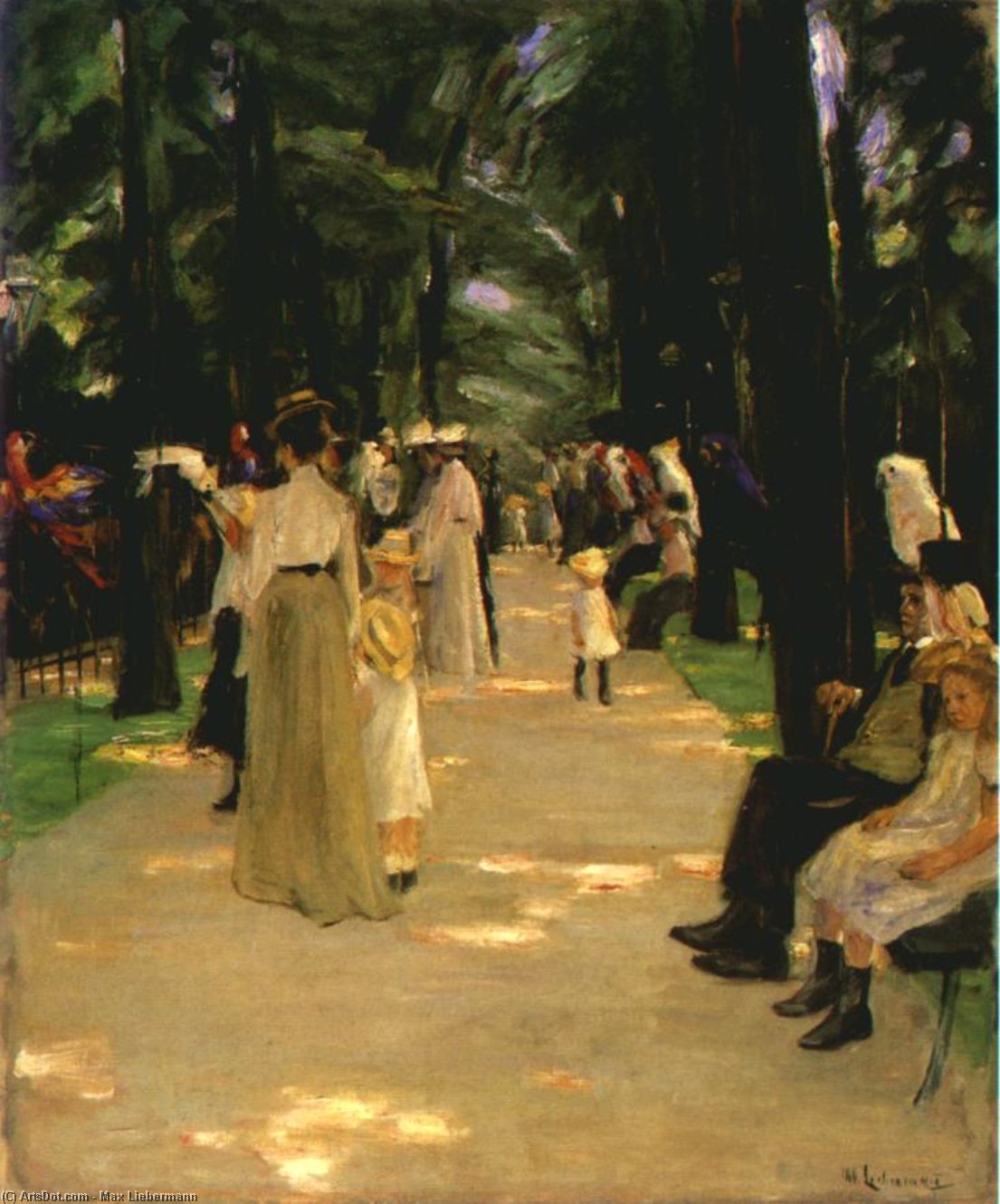 Wikioo.org - The Encyclopedia of Fine Arts - Painting, Artwork by Max Liebermann - Parrot avenue