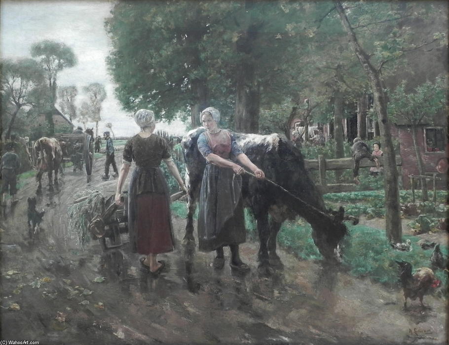 Wikioo.org - The Encyclopedia of Fine Arts - Painting, Artwork by Max Liebermann - Road in Dutch Village