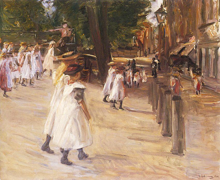 Wikioo.org - The Encyclopedia of Fine Arts - Painting, Artwork by Max Liebermann - On the Way to School in Edam