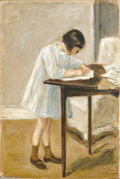 Wikioo.org – L'Encyclopédie des Beaux Arts - Peinture, Oeuvre de Max Liebermann - La petite-fille de l artiste à la table