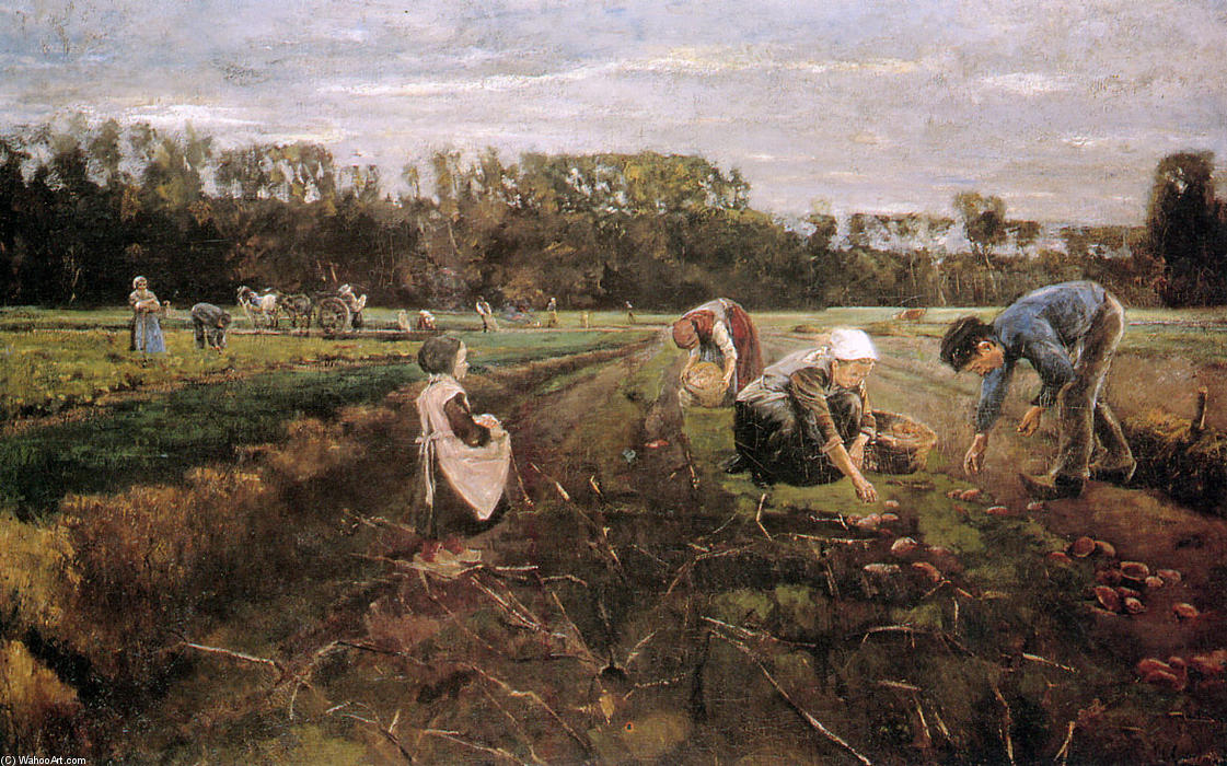 Wikioo.org - The Encyclopedia of Fine Arts - Painting, Artwork by Max Liebermann - Potato gatherers