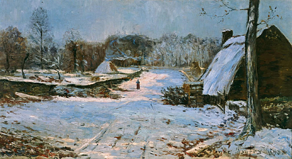 Wikioo.org - The Encyclopedia of Fine Arts - Painting, Artwork by Maxime Emile Louis Maufra - Cottages in the Snow